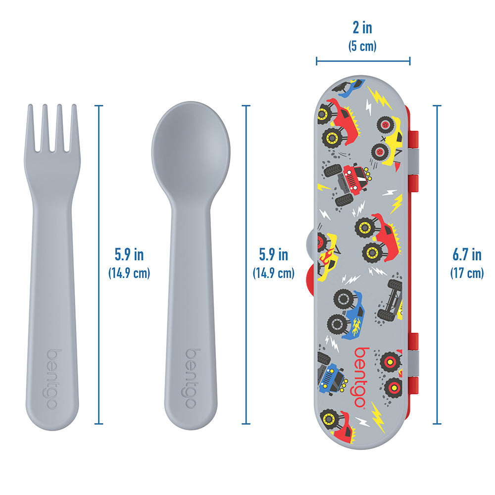 Bentgo® Kids Utensils Set | Trucks - Product Dimensions