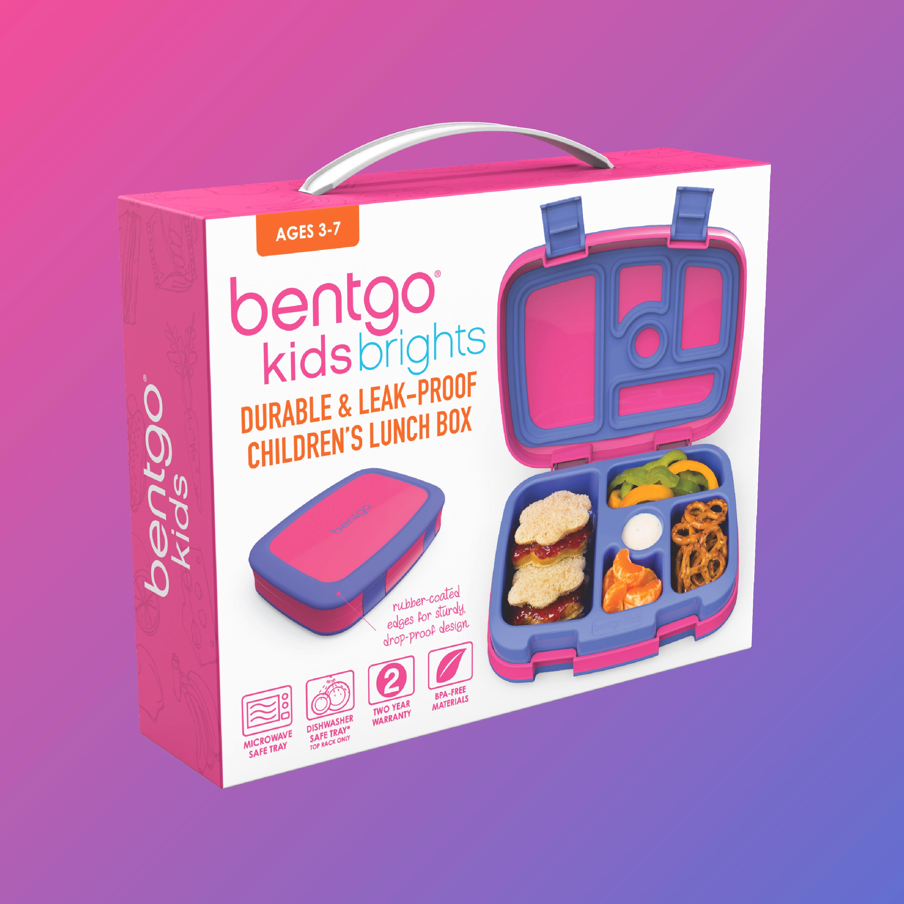 Bentgo® Kids Lunch Box - 
Fuchsia | Packaging