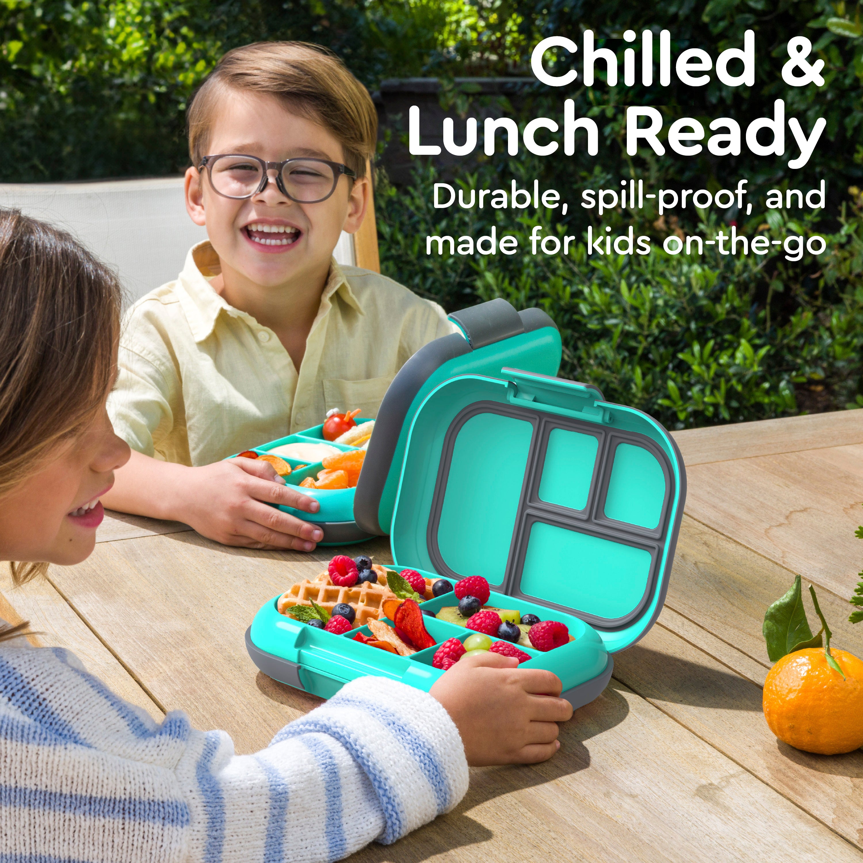 Bentgo® Chill Kids Lunch Box - Electric Aqua | Chilled & Lunch Ready - Durable, Spill-Proof, And Made For Kids On-The-Go