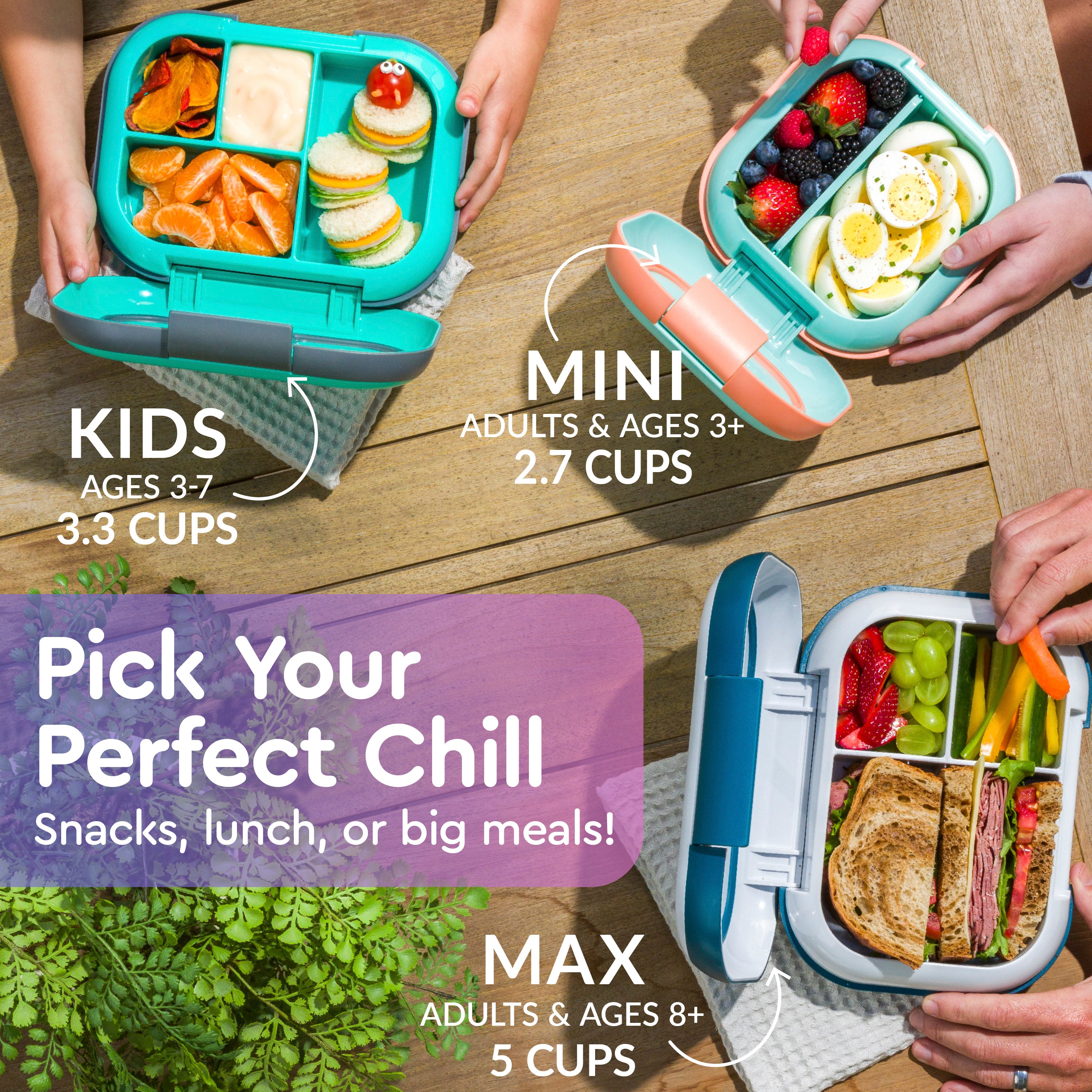 Bentgo® Chill Kids Lunch Box - Electric Violet | Pick Your Perfect Chill - Snacks, Lunch, Or Big Meals