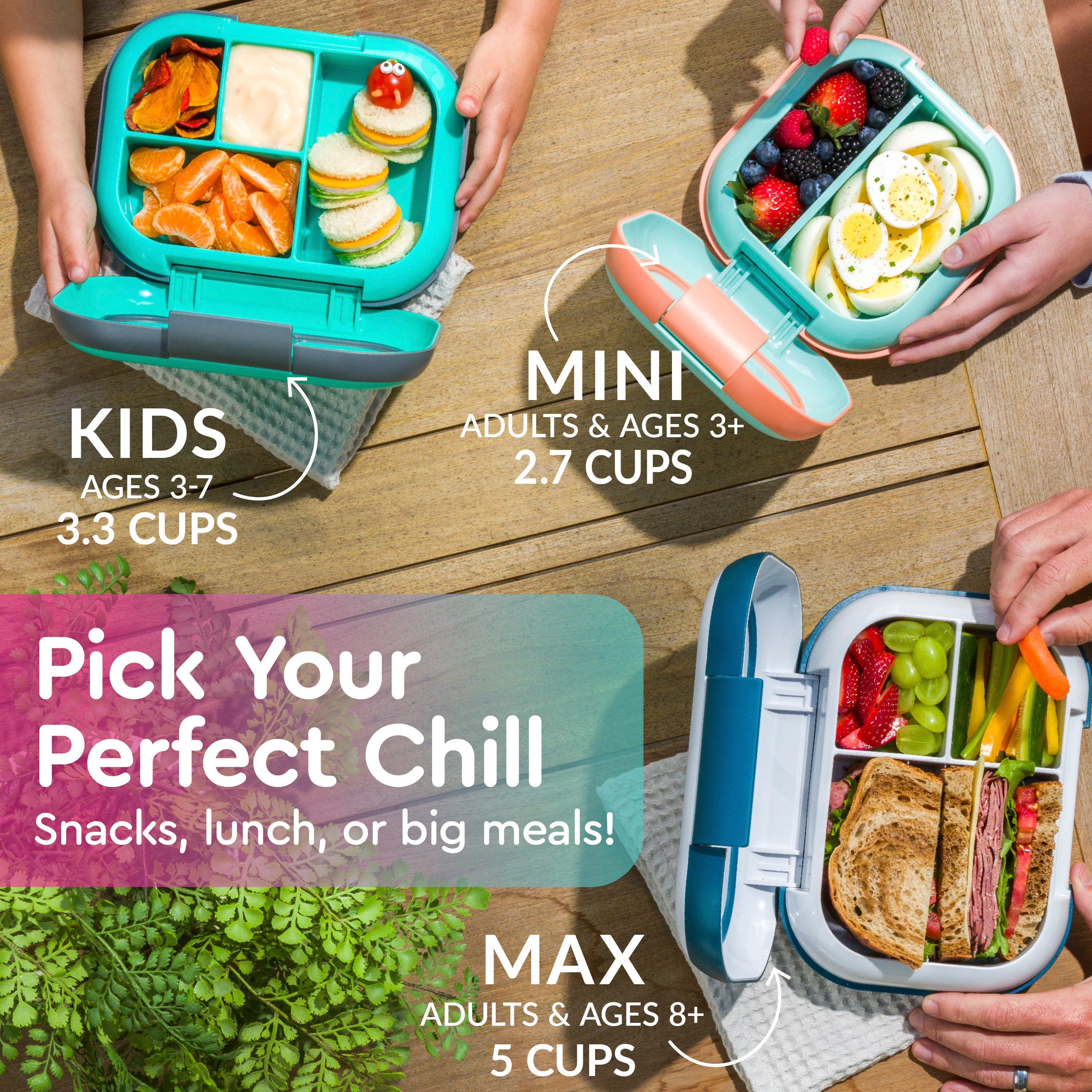 Bentgo® Chill Kids Lunch Box   - Fuchsia/Teal | Pick Your Perfect Chill - Snacks, Lunch, Or Big Meals
