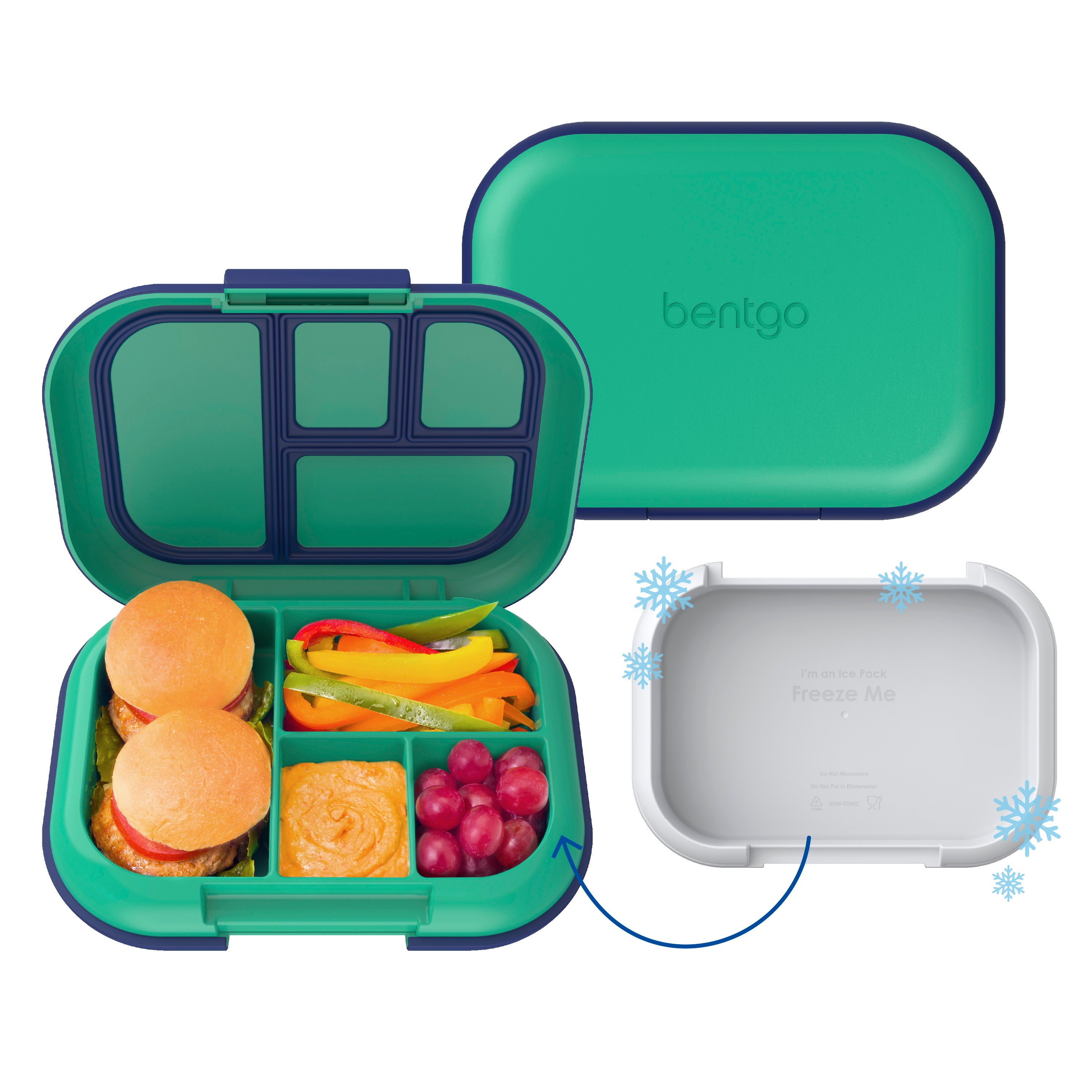 Bentgo® Chill Kids Lunch & Snack Box - Green/Navy | Lunch Box