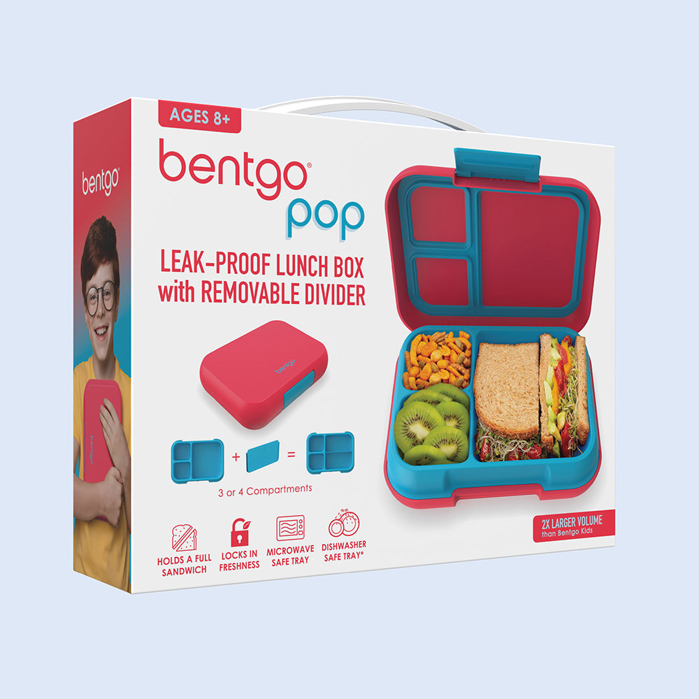 Bentgo® Pop Lunch Box- Flame Red/Turquoise | Packaging