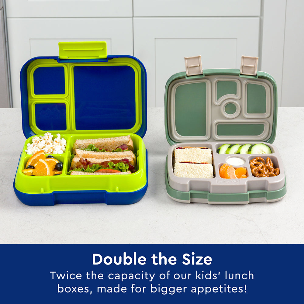 Bentgo® Pop Lunch Box- Navy Blue/Chartreuse | Double The Size - Twice The Capacity Of Our Kids’ Lunch Boxes, Made For Bigger Appetites!