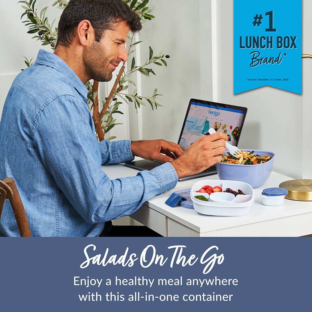 Bentgo® Salad Container (2-Pack)  - Slate | Salads On The Go - Enjoy A Healthy Meal Anywhere With This All-In-One Container