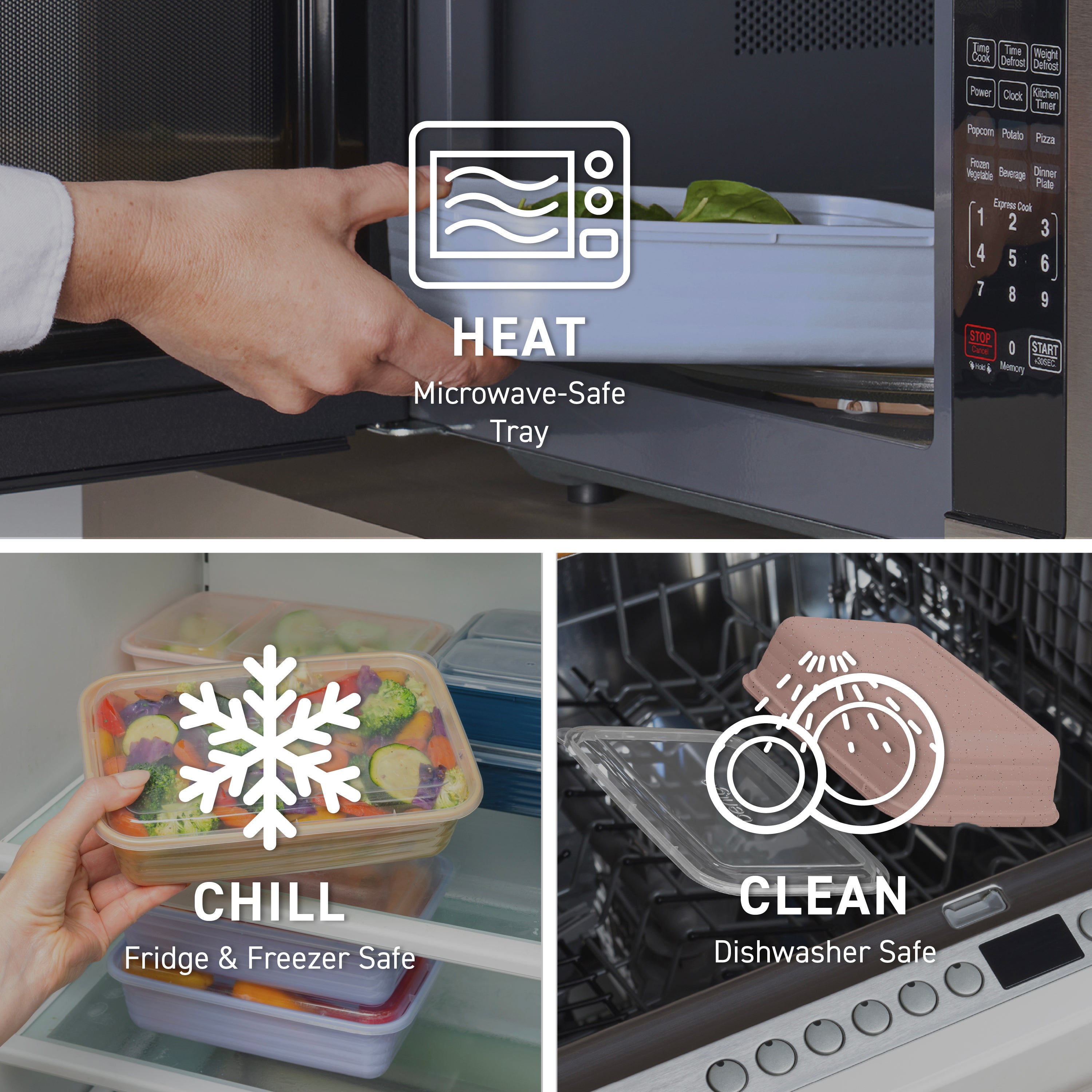 Bentgo® Prep 1-Compartment Meal Prep Containers (20-Piece)  - Sky | Microwave-Safe Tray, Fridge & Freezer Safe, And Dishwasher Safe