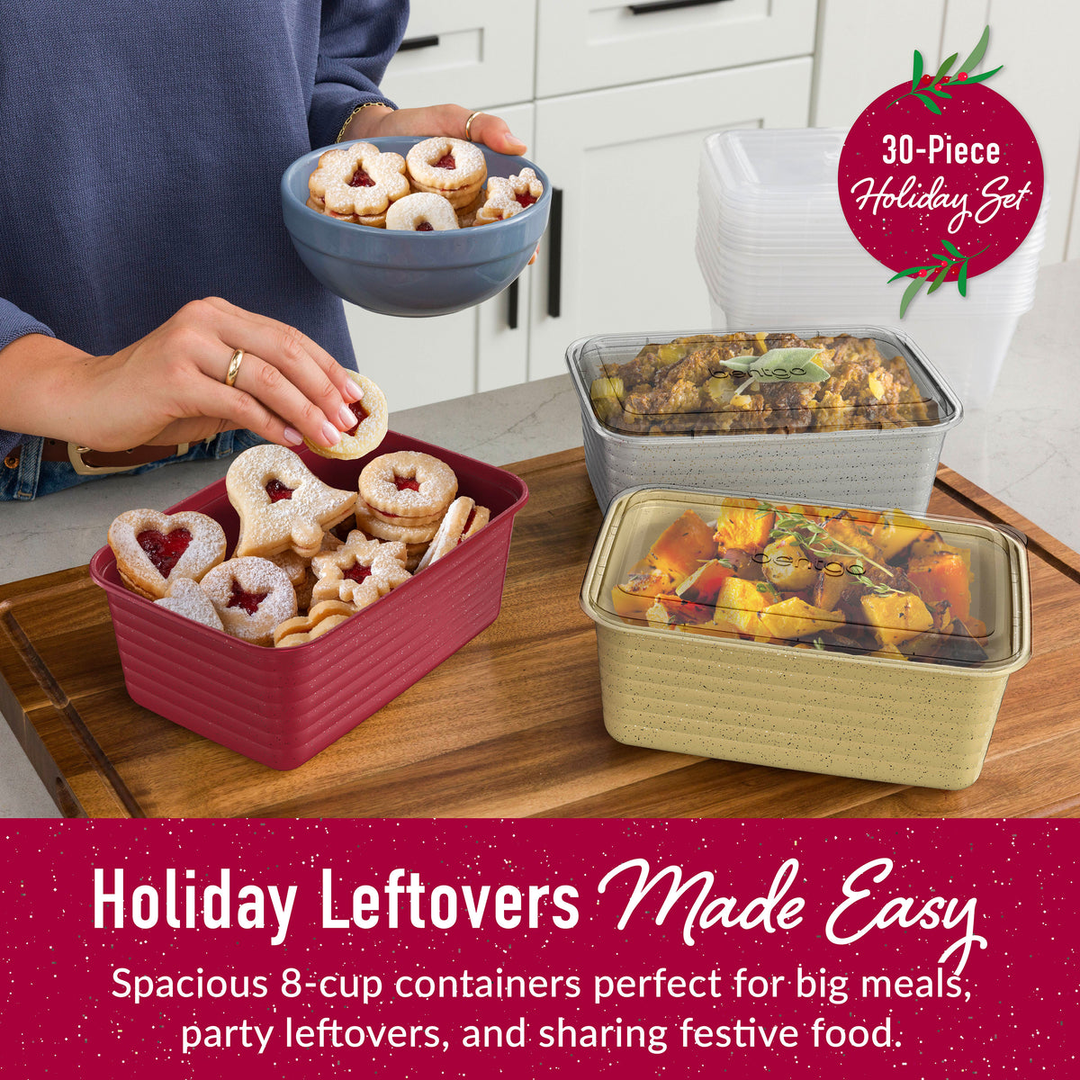 Bentgo® Prep Deep-Dish Holiday Food Storage Set (30-Pieces)