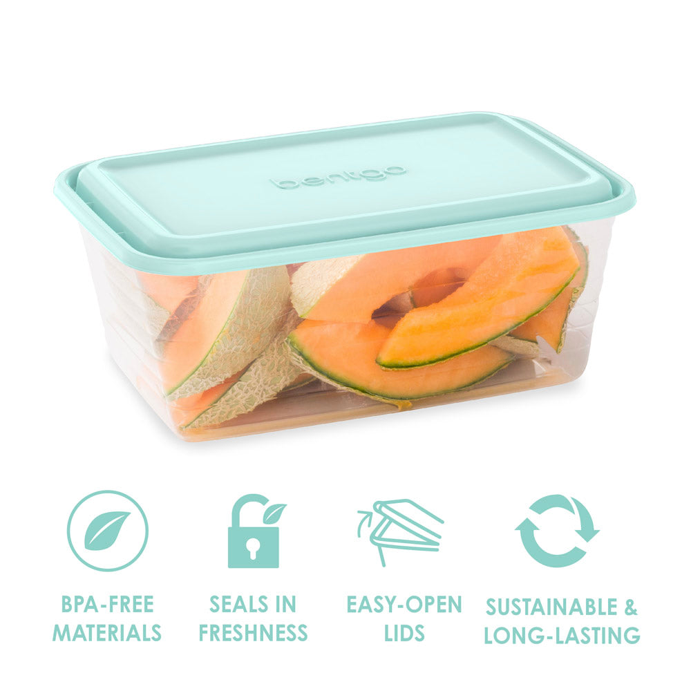 Bentgo® Prep 8-Cup Deep-Dish Container (20-Piece Set) - Aqua Splash | BPA-Free Materials, Seals In Freshness, Easy Open Lids, Sustainable & Long-Lasting