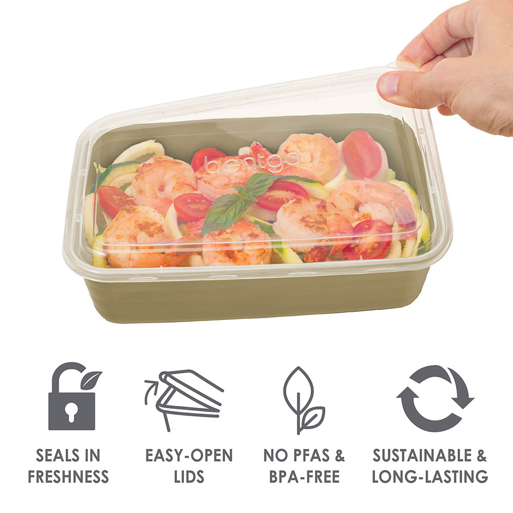 Bentgo® Prep 60-Piece Meal Prep Kit  - Gleam Metallics | Seals In Freshness, Easy-Open Lids, No PFAs & BPA-Free, Sustainable & Long-Lasting