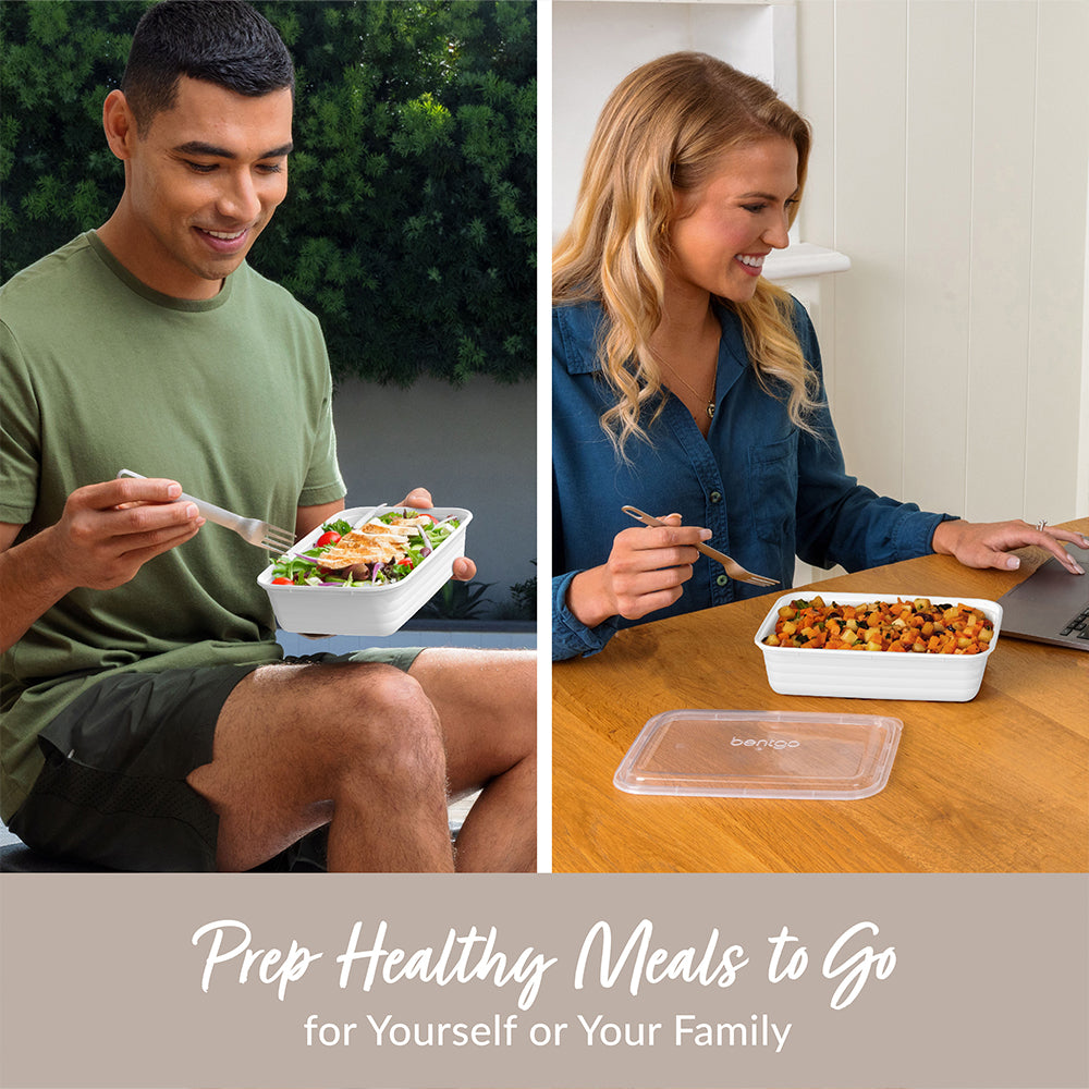 Bentgo® Prep 60-Piece Meal Prep Kit  - White Stone | Prep Healthy Meals To Go For Yourself Or Your Family