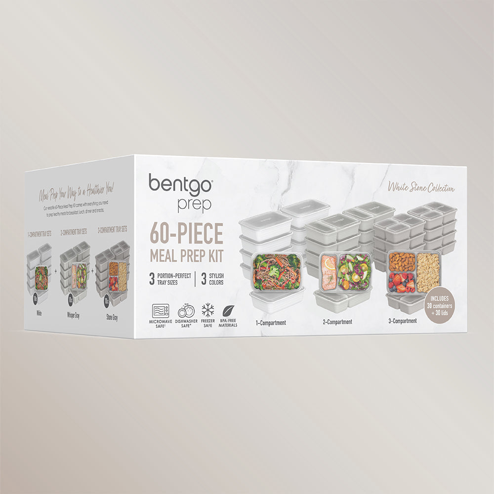 Bentgo® Prep 60-Piece Meal Prep Kit  - White Stone | Packaging