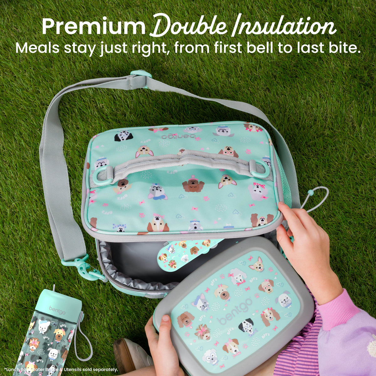 Bentgo® Kids Prints Lunch Bag - Puppy Love | Premium Double Insulation - Meals Stay Just Right, From First Bell To Last Bite