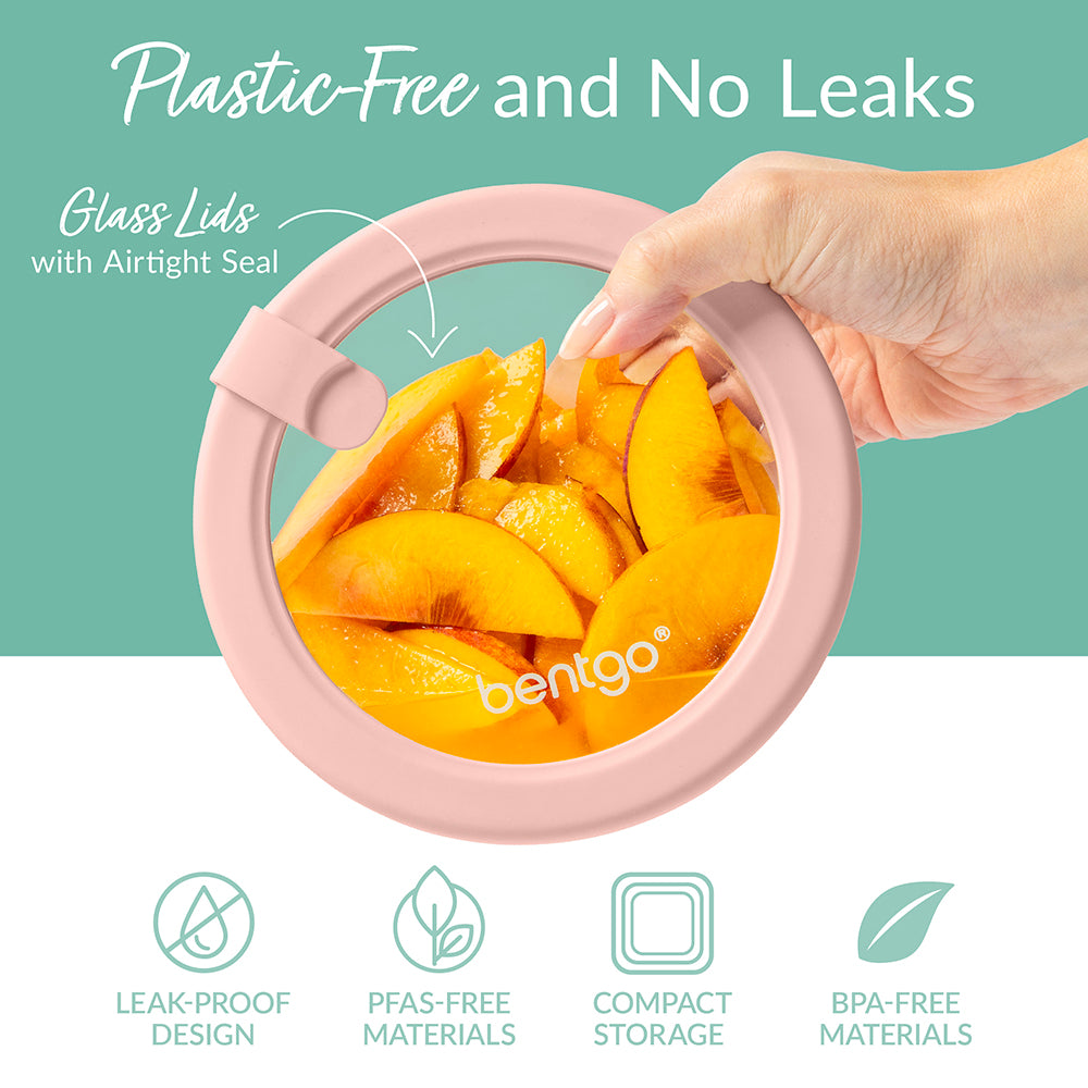 Bentgo Signature Glass Food Storage Set (18-Piece)  - Desert Sage | Plastic-Free & No Leaks - Leak-Proof Design, PFAS-Free, BPA-Free, And Compact Storage