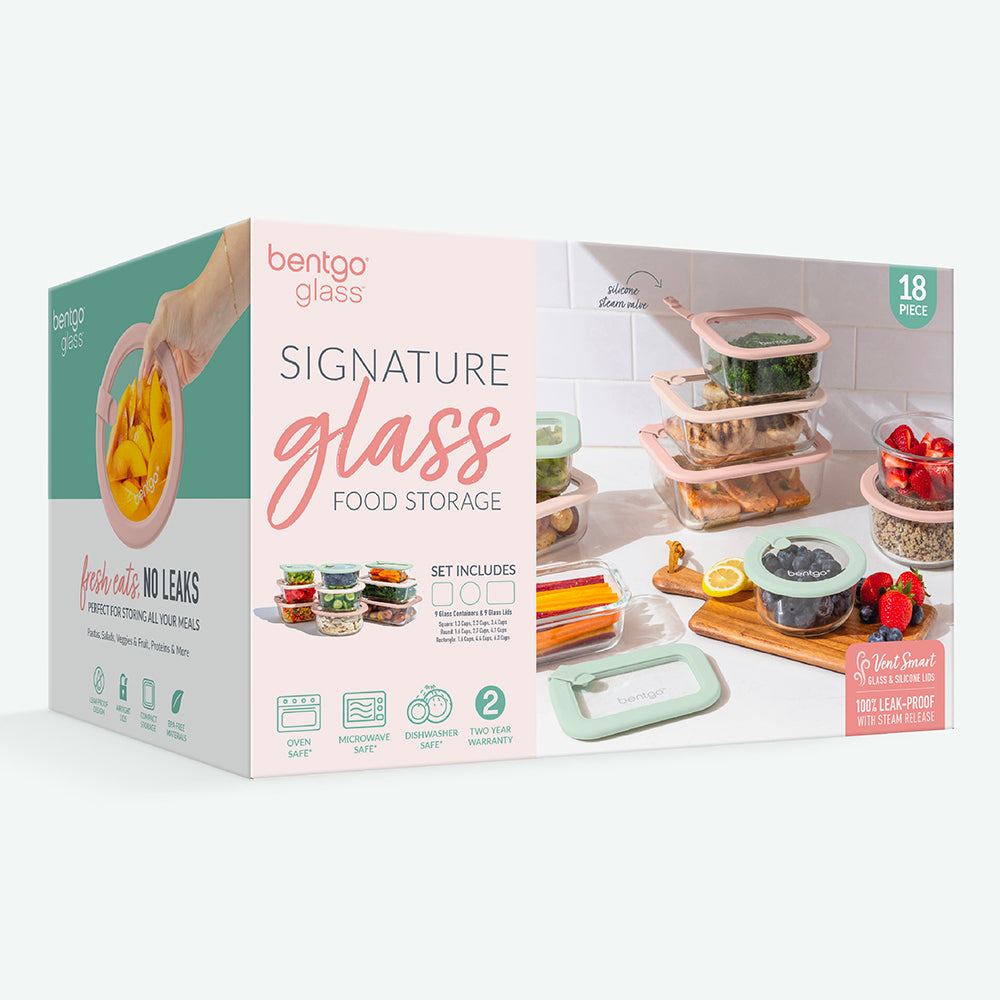 Bentgo Signature Glass Food Storage Set (18-pcs)  - Desert Sage | Packaging