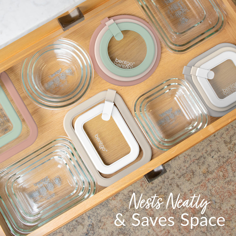 Bentgo Signature Glass Food Storage Set (12-pcs)  - Desert Sage | Nests Nearly & Saves Space