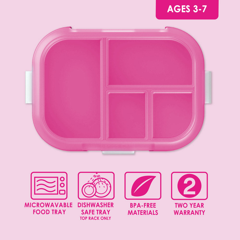 Bentgo Kids Chill Tray with Transparent Cover - Fuchsia/Teal