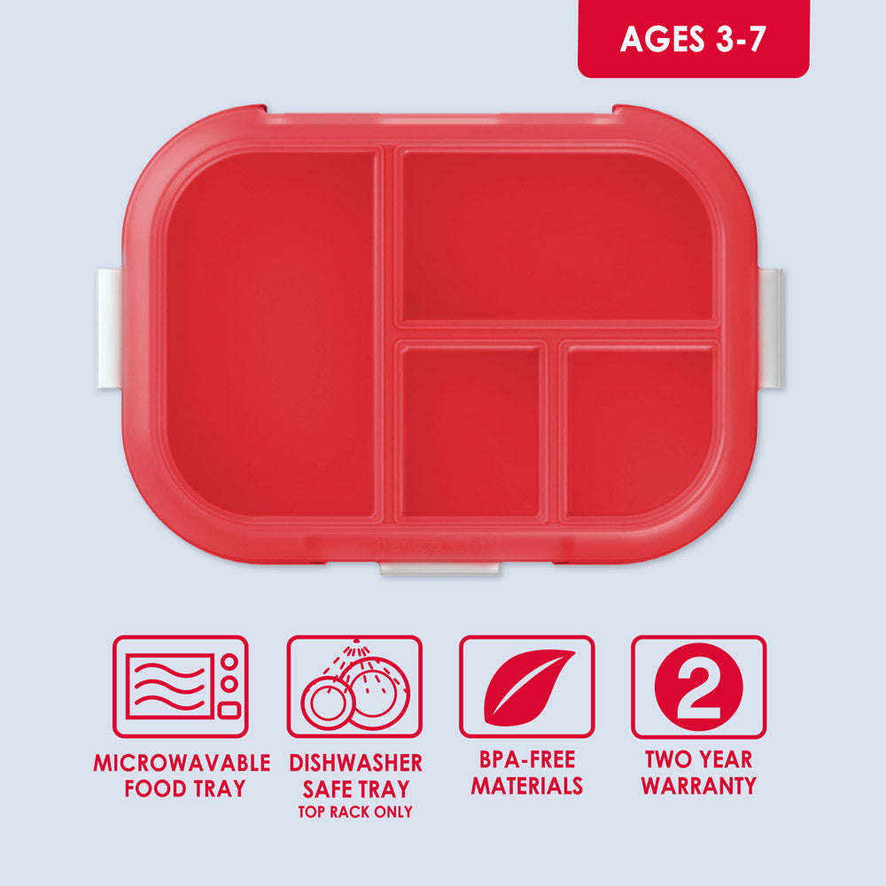 Bentgo Kids Chill Tray with Transparent Cover - Red/Royal