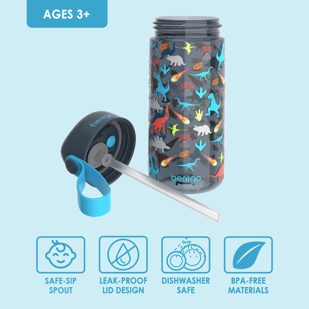 Bentgo® Kids Water Bottle | Dinosaur
