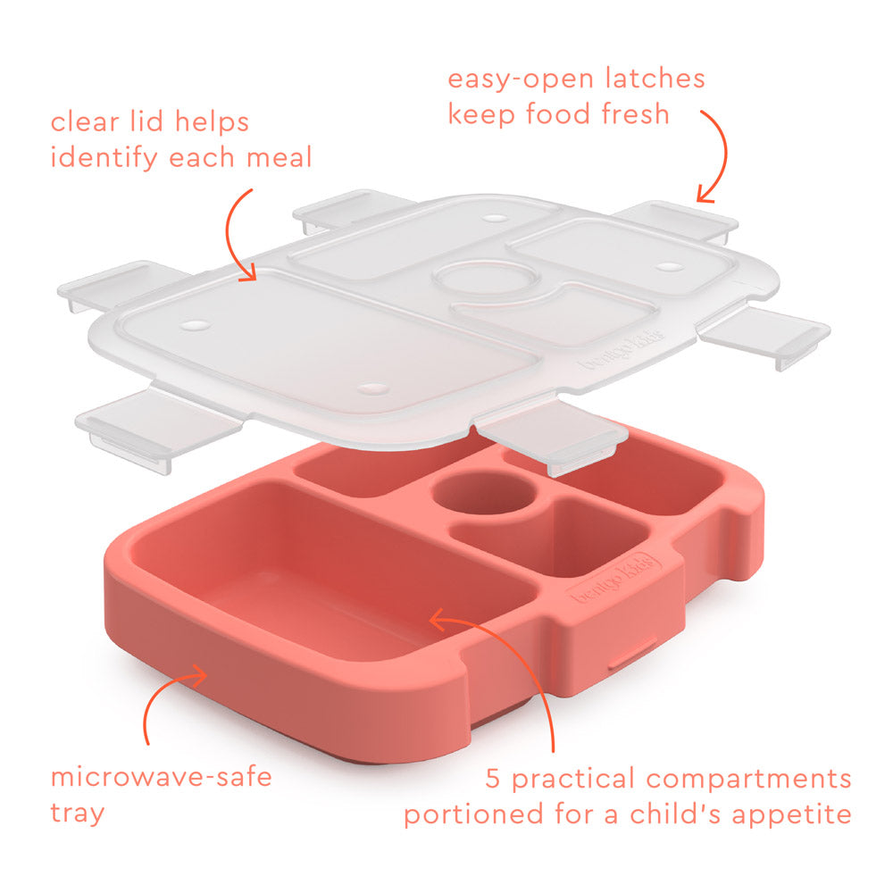 Bentgo Kids Tray with Transparent Cover - Coral