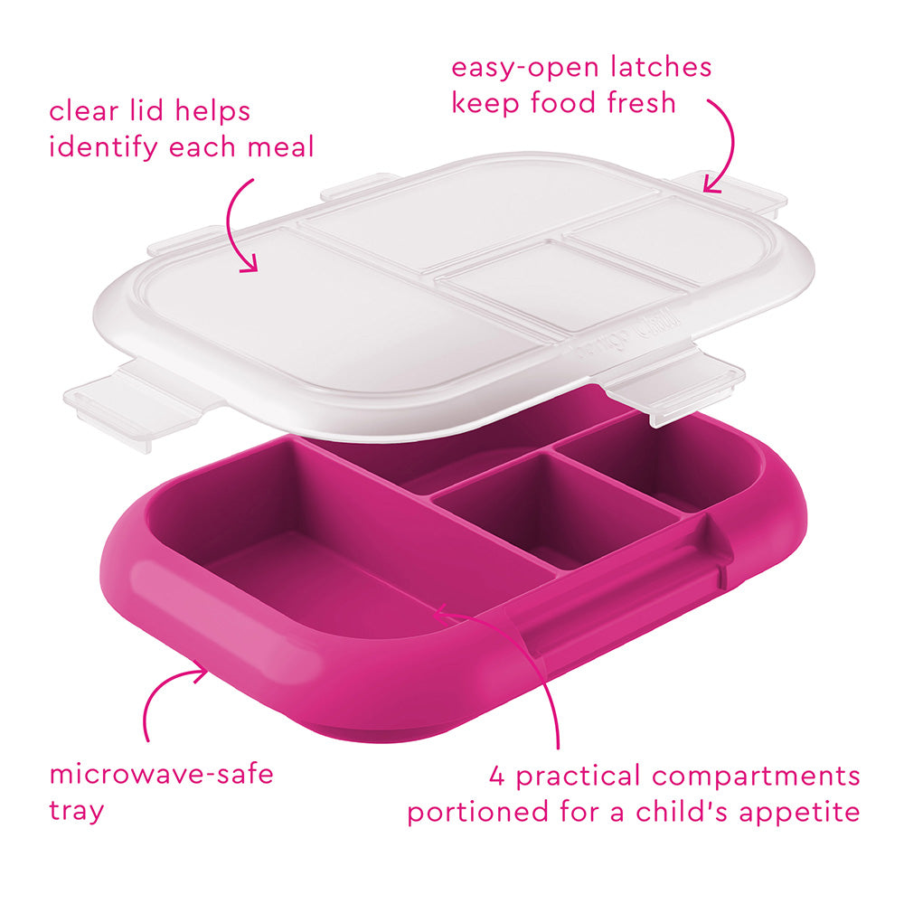 Bentgo® Chill Kids Tray with Transparent Cover - Fuchsia/Teal